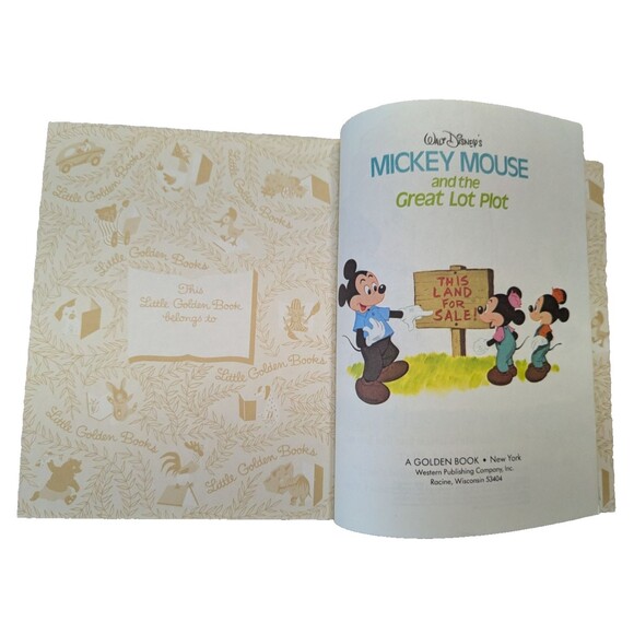 Disney Mickey Mouse and the Great Lot Plot Vintage 1974 A Little Golden Book - Picture 3 of 7